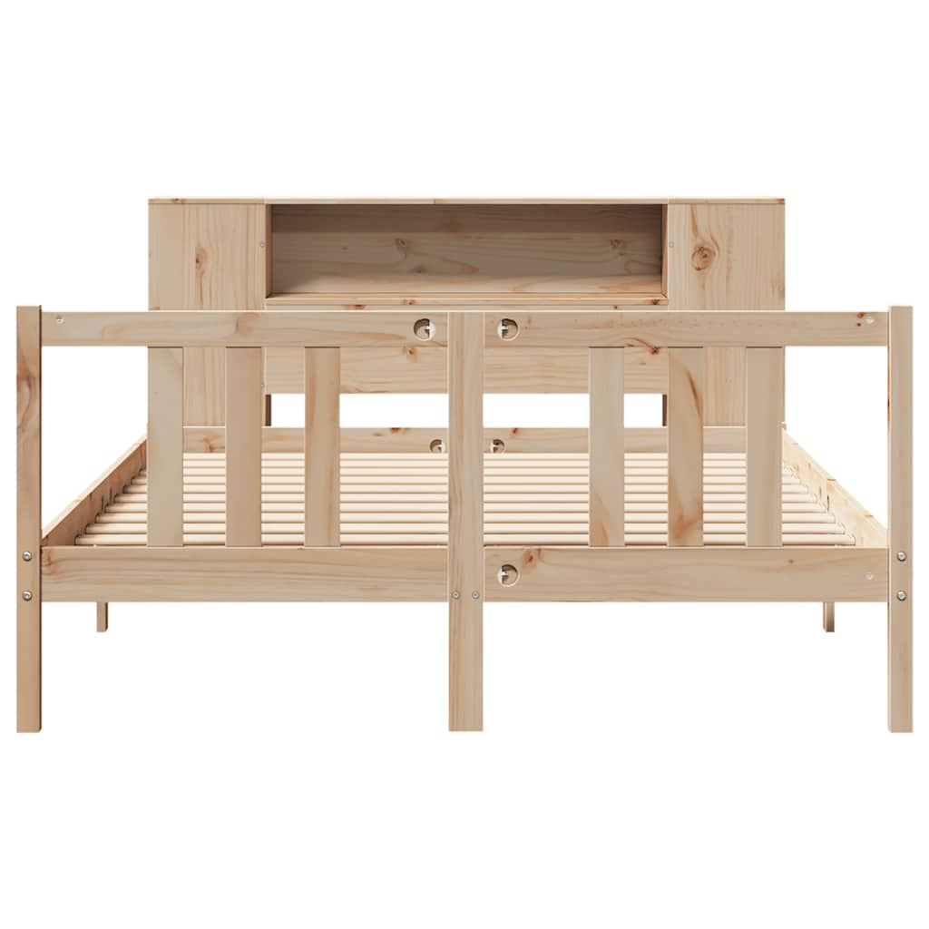 Bed met boekenkast zonder matras massief grenenhout 135x190 cm is nu te koop bij PeponiXL, paradijselijk wonen!