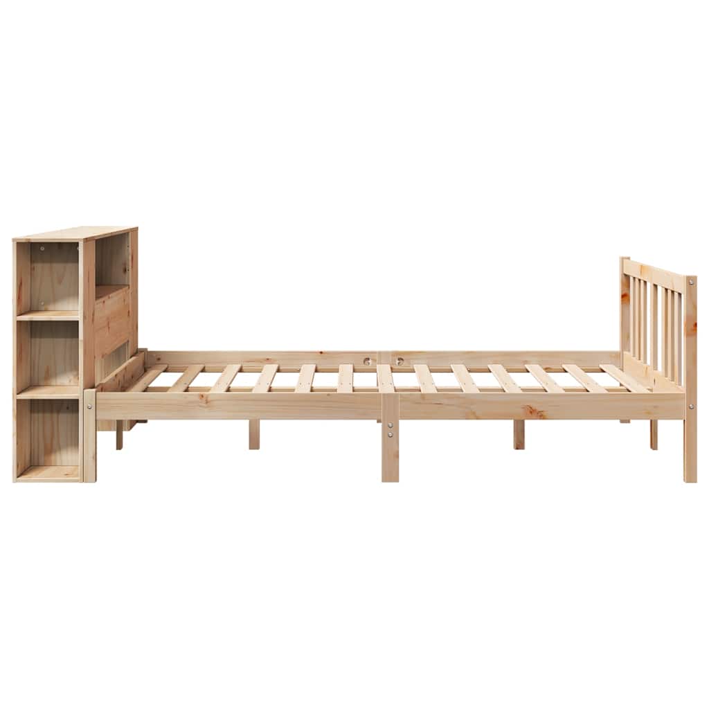 Bed met boekenkast zonder matras massief grenenhout 135x190 cm is nu te koop bij PeponiXL, paradijselijk wonen!