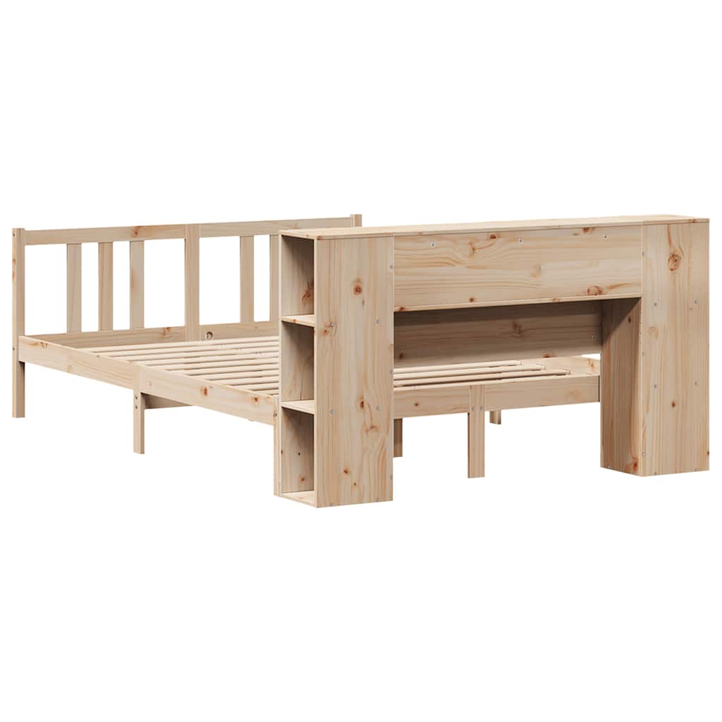 Bed met boekenkast zonder matras massief grenenhout 135x190 cm is nu te koop bij PeponiXL, paradijselijk wonen!