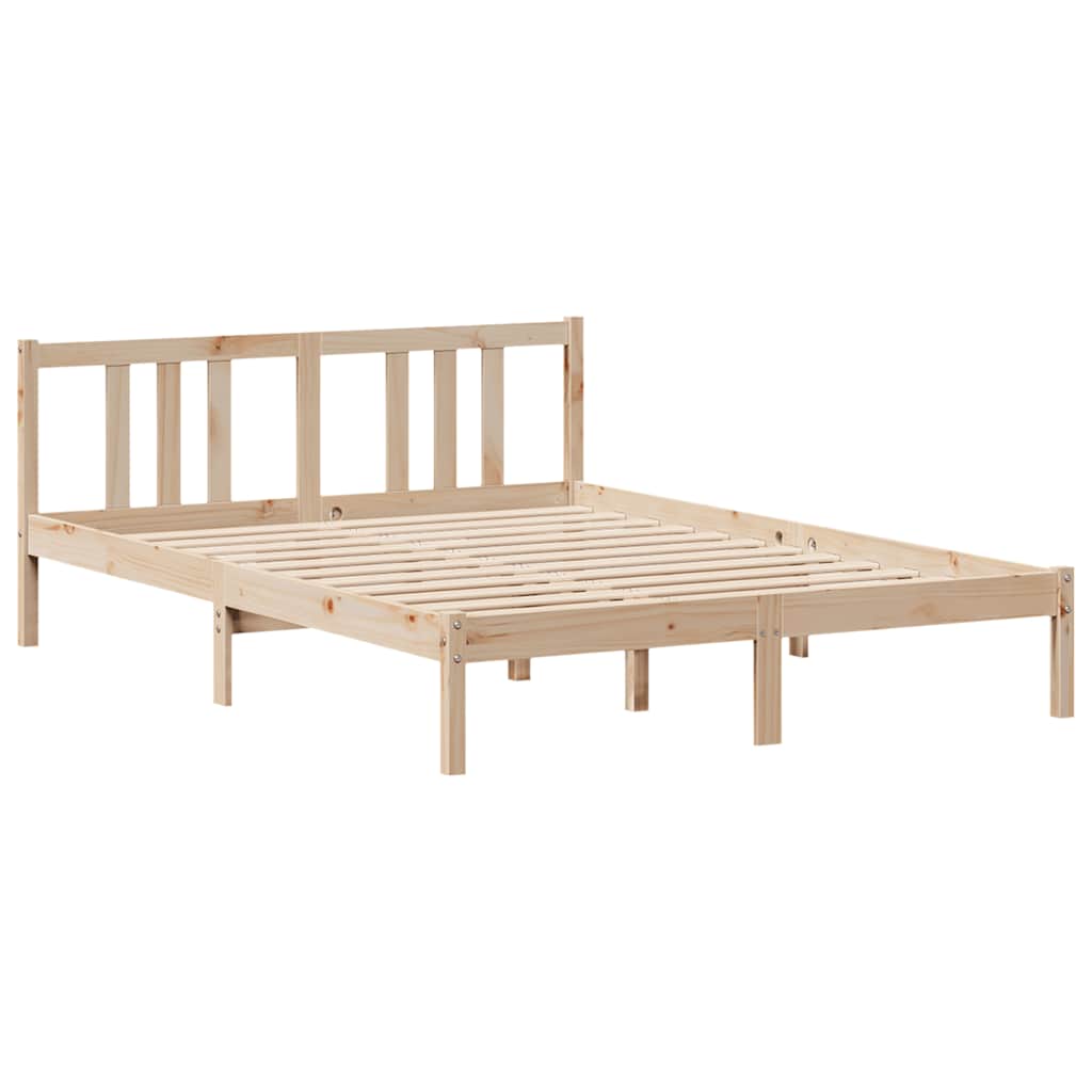 Bed met boekenkast zonder matras massief grenenhout 135x190 cm is nu te koop bij PeponiXL, paradijselijk wonen!