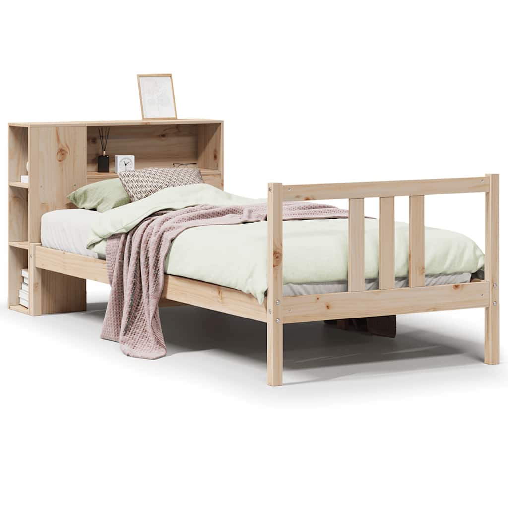 Bed met boekenkast zonder matras massief grenenhout 75x190 cm is nu te koop bij PeponiXL, paradijselijk wonen!