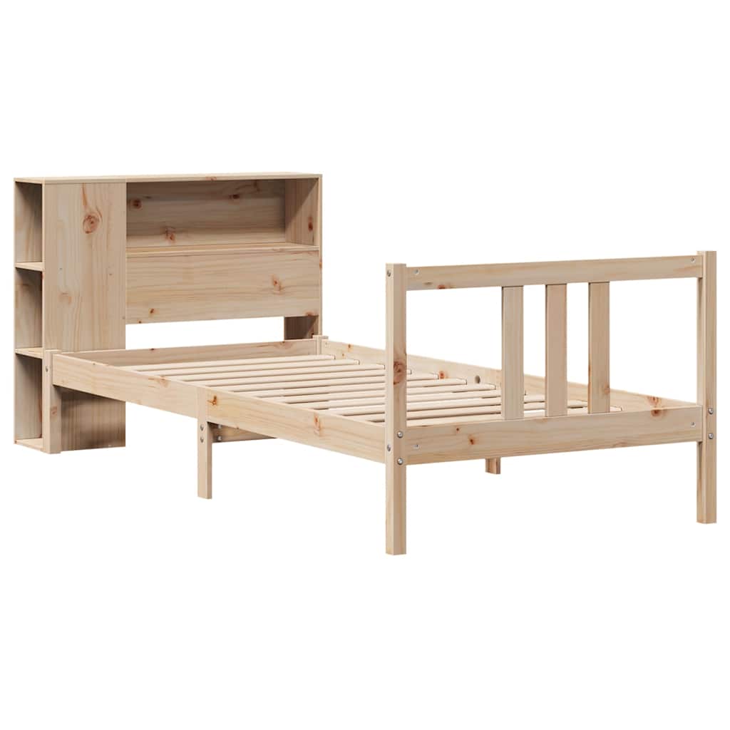Bed met boekenkast zonder matras massief grenenhout 75x190 cm is nu te koop bij PeponiXL, paradijselijk wonen!