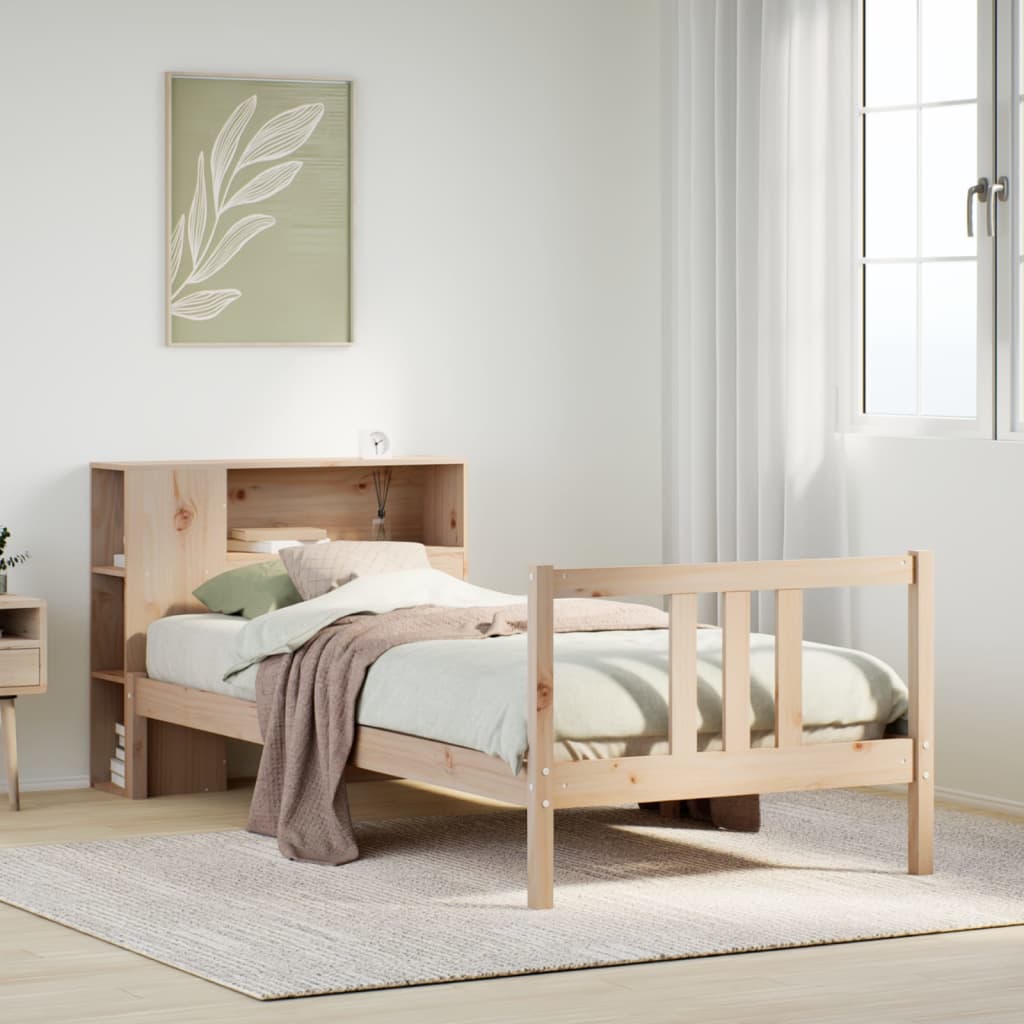 Bed met boekenkast zonder matras massief grenenhout 75x190 cm is nu te koop bij PeponiXL, paradijselijk wonen!