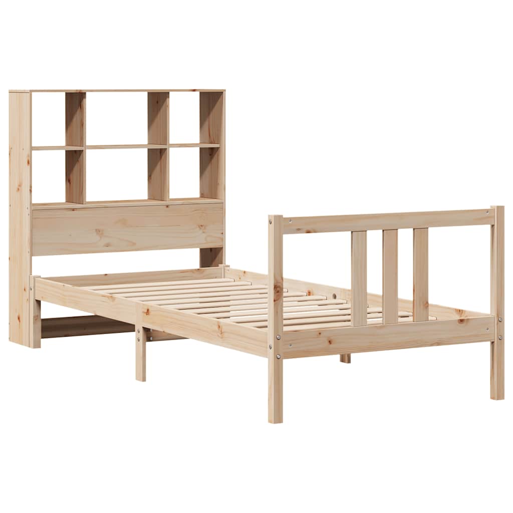 Bed met boekenkast zonder matras massief grenenhout 90x190 cm is nu te koop bij PeponiXL, paradijselijk wonen!
