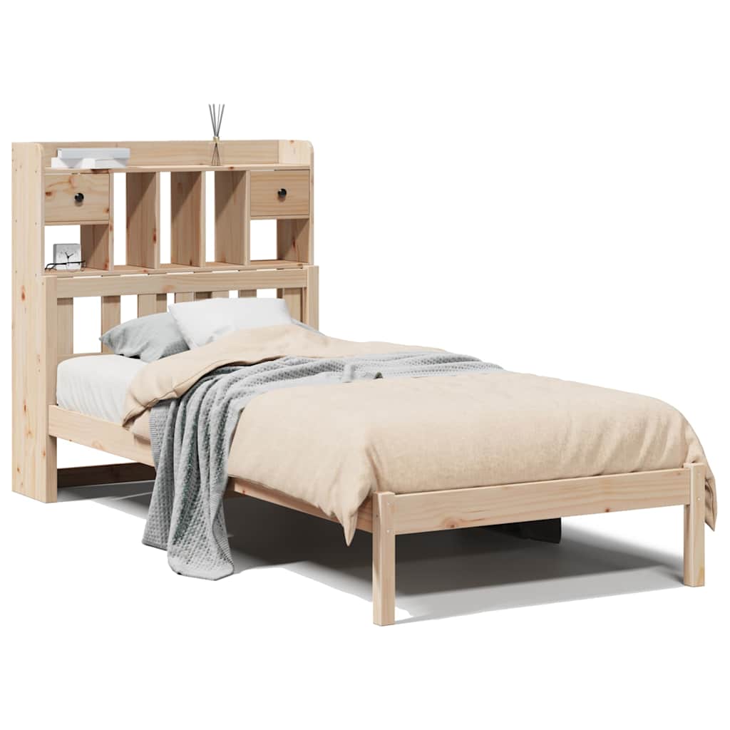 Bed met boekenkast zonder matras massief grenenhout 90x190 cm is nu te koop bij PeponiXL, paradijselijk wonen!