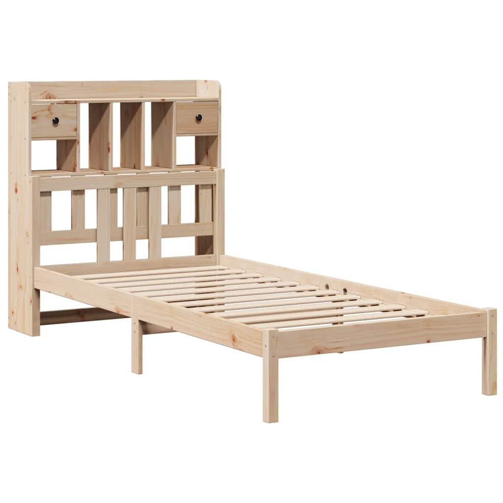 Bed met boekenkast zonder matras massief grenenhout 90x190 cm is nu te koop bij PeponiXL, paradijselijk wonen!