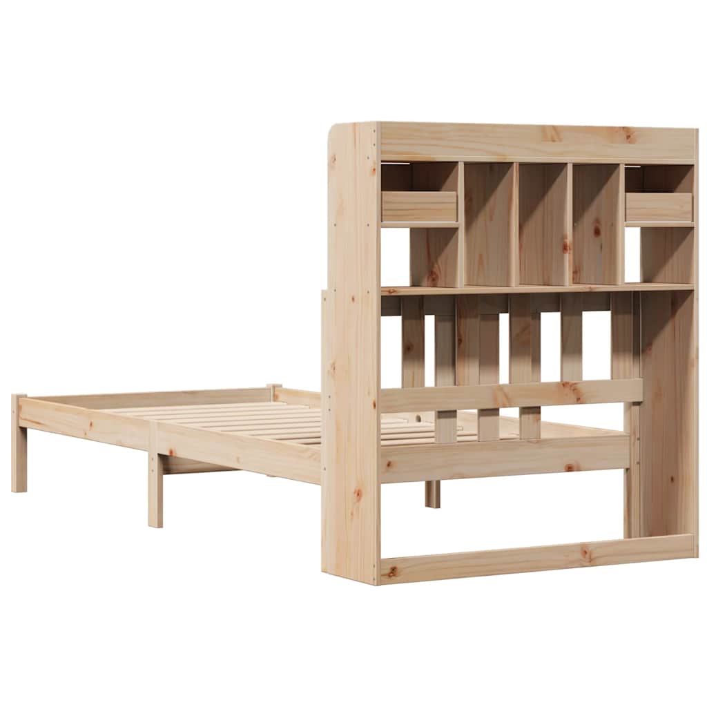 Bed met boekenkast zonder matras massief grenenhout 90x190 cm is nu te koop bij PeponiXL, paradijselijk wonen!