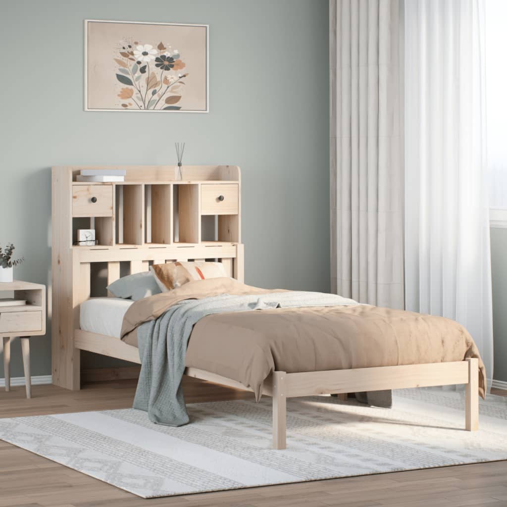Bed met boekenkast zonder matras massief grenenhout 90x190 cm is nu te koop bij PeponiXL, paradijselijk wonen!