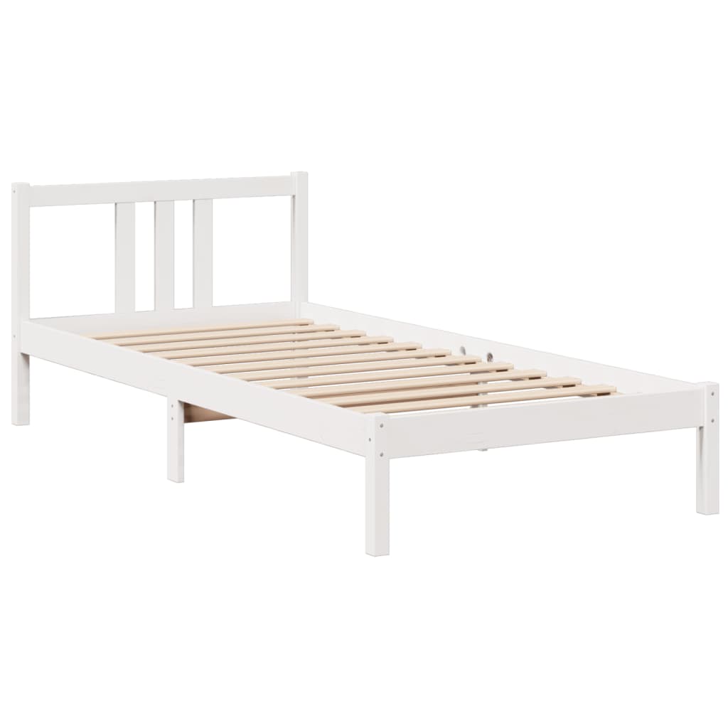 Bed met boekenkast zonder matras grenenhout wit 90x200 cm is nu te koop bij PeponiXL, paradijselijk wonen!