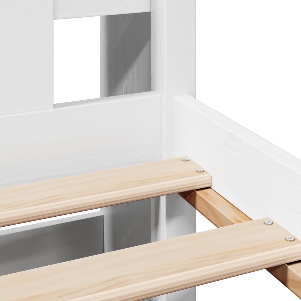Bed met boekenkast zonder matras grenenhout wit 90x200 cm is nu te koop bij PeponiXL, paradijselijk wonen!