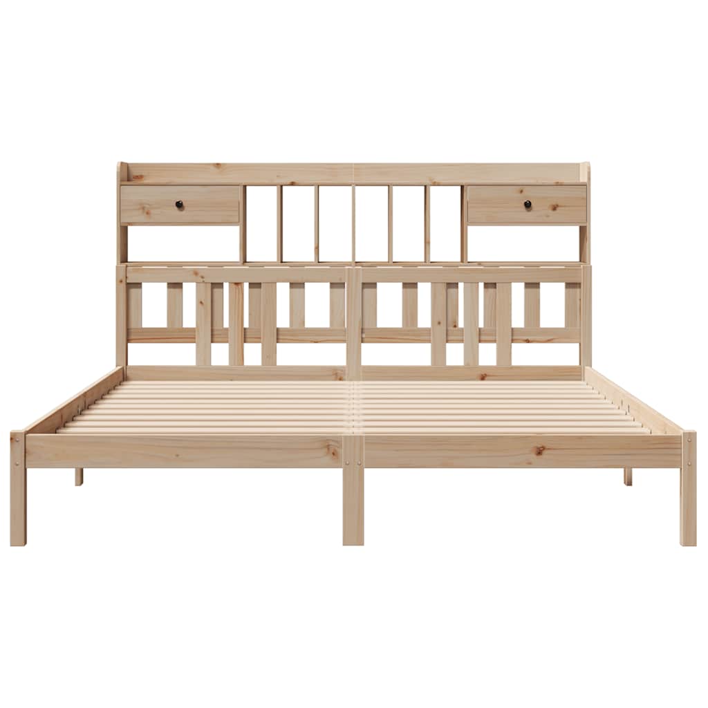 Bed met boekenkast zonder matras massief grenenhout 180x200 cm is nu te koop bij PeponiXL, paradijselijk wonen!