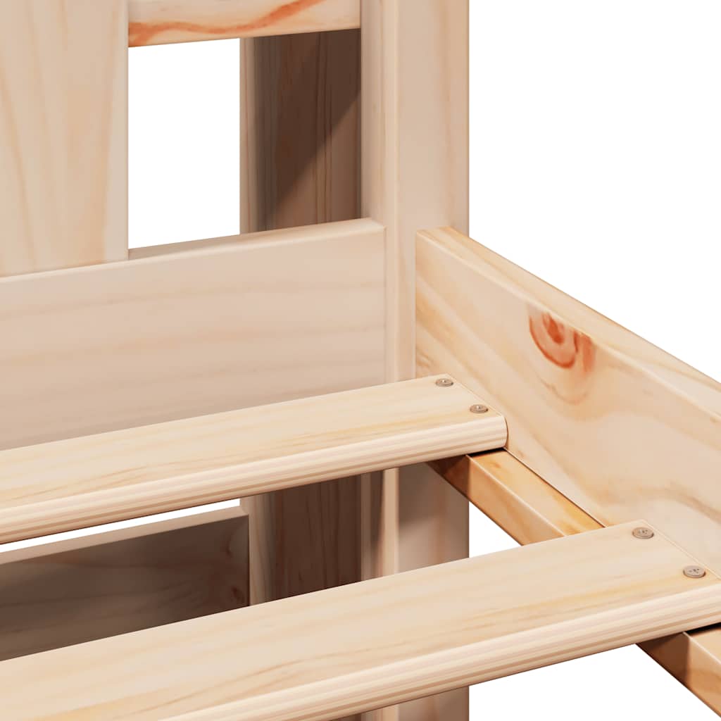 Bed met boekenkast zonder matras massief grenenhout 180x200 cm is nu te koop bij PeponiXL, paradijselijk wonen!