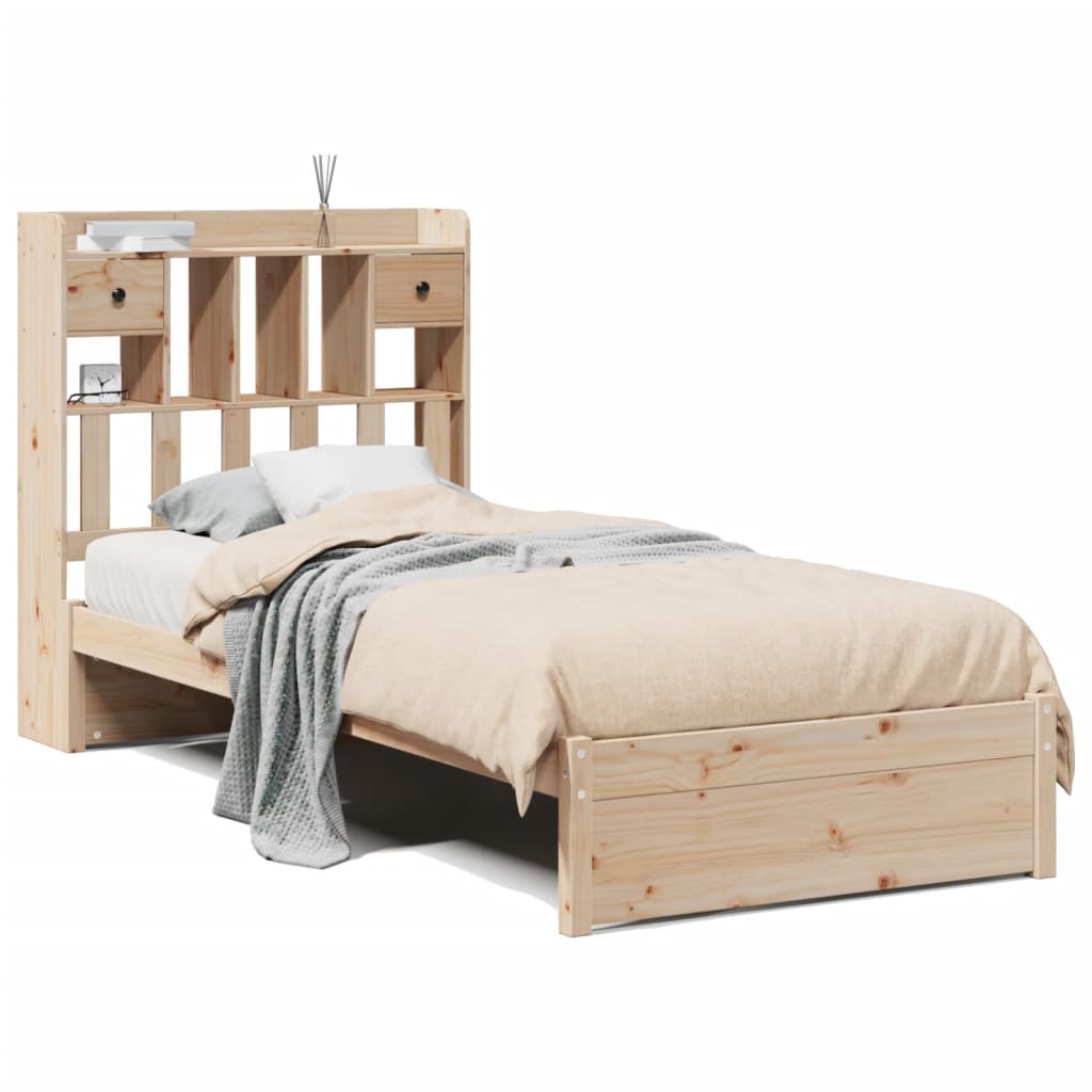 Bed met boekenkast zonder matras massief grenenhout 75x190 cm is nu te koop bij PeponiXL, paradijselijk wonen!