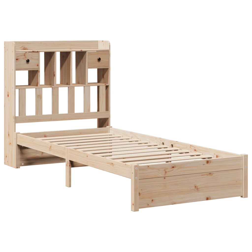 Bed met boekenkast zonder matras massief grenenhout 75x190 cm is nu te koop bij PeponiXL, paradijselijk wonen!