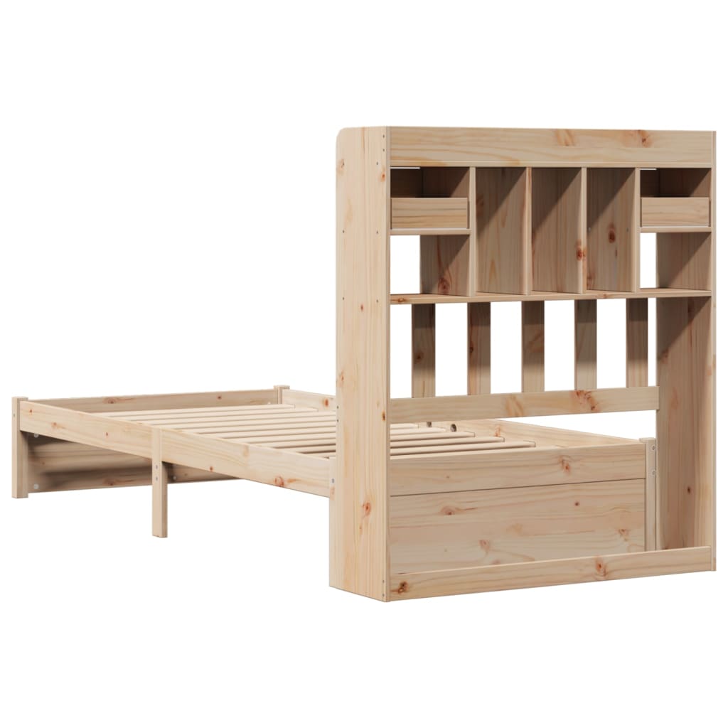 Bed met boekenkast zonder matras massief grenenhout 75x190 cm is nu te koop bij PeponiXL, paradijselijk wonen!