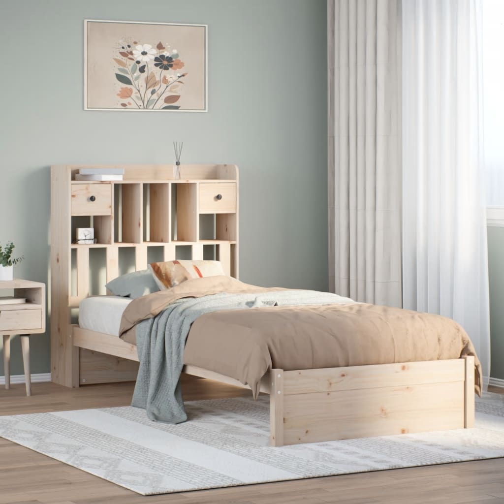 Bed met boekenkast zonder matras massief grenenhout 75x190 cm is nu te koop bij PeponiXL, paradijselijk wonen!