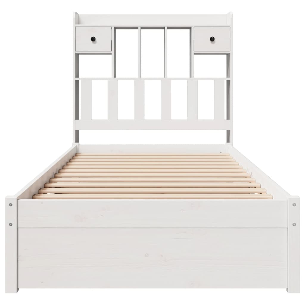 Bed met boekenkast zonder matras grenenhout wit 75x190 cm is nu te koop bij PeponiXL, paradijselijk wonen!
