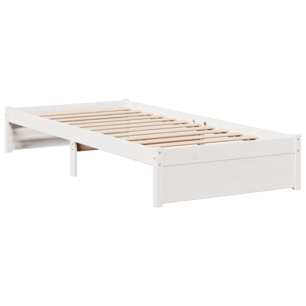 Bed met boekenkast zonder matras grenenhout wit 75x190 cm is nu te koop bij PeponiXL, paradijselijk wonen!