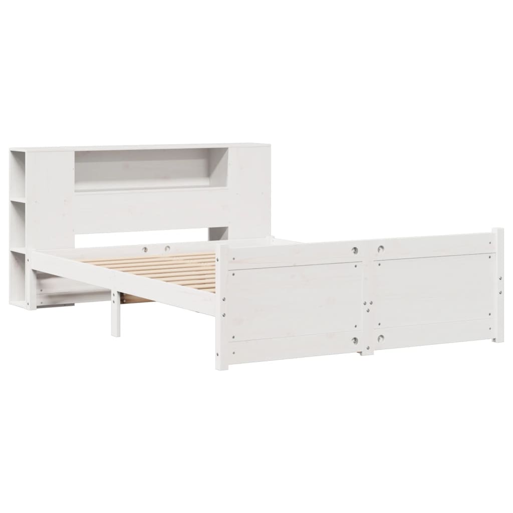 Bed met boekenkast zonder matras grenenhout wit 150x200 cm is nu te koop bij PeponiXL, paradijselijk wonen!