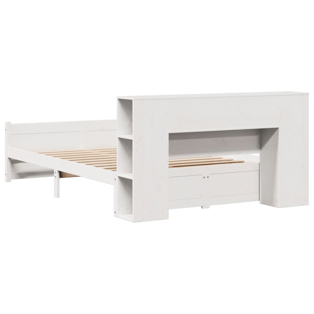Bed met boekenkast zonder matras grenenhout wit 150x200 cm is nu te koop bij PeponiXL, paradijselijk wonen!