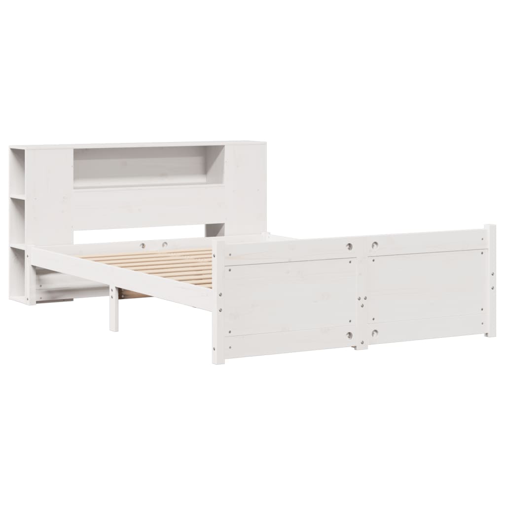 Bed met boekenkast zonder matras grenenhout wit 160x200 cm is nu te koop bij PeponiXL, paradijselijk wonen!