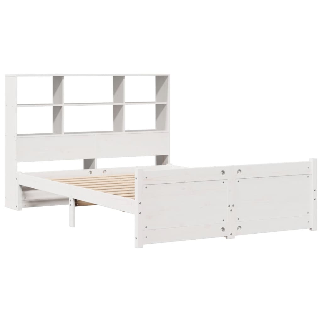 Bed met boekenkast zonder matras grenenhout wit 140x200 cm is nu te koop bij PeponiXL, paradijselijk wonen!