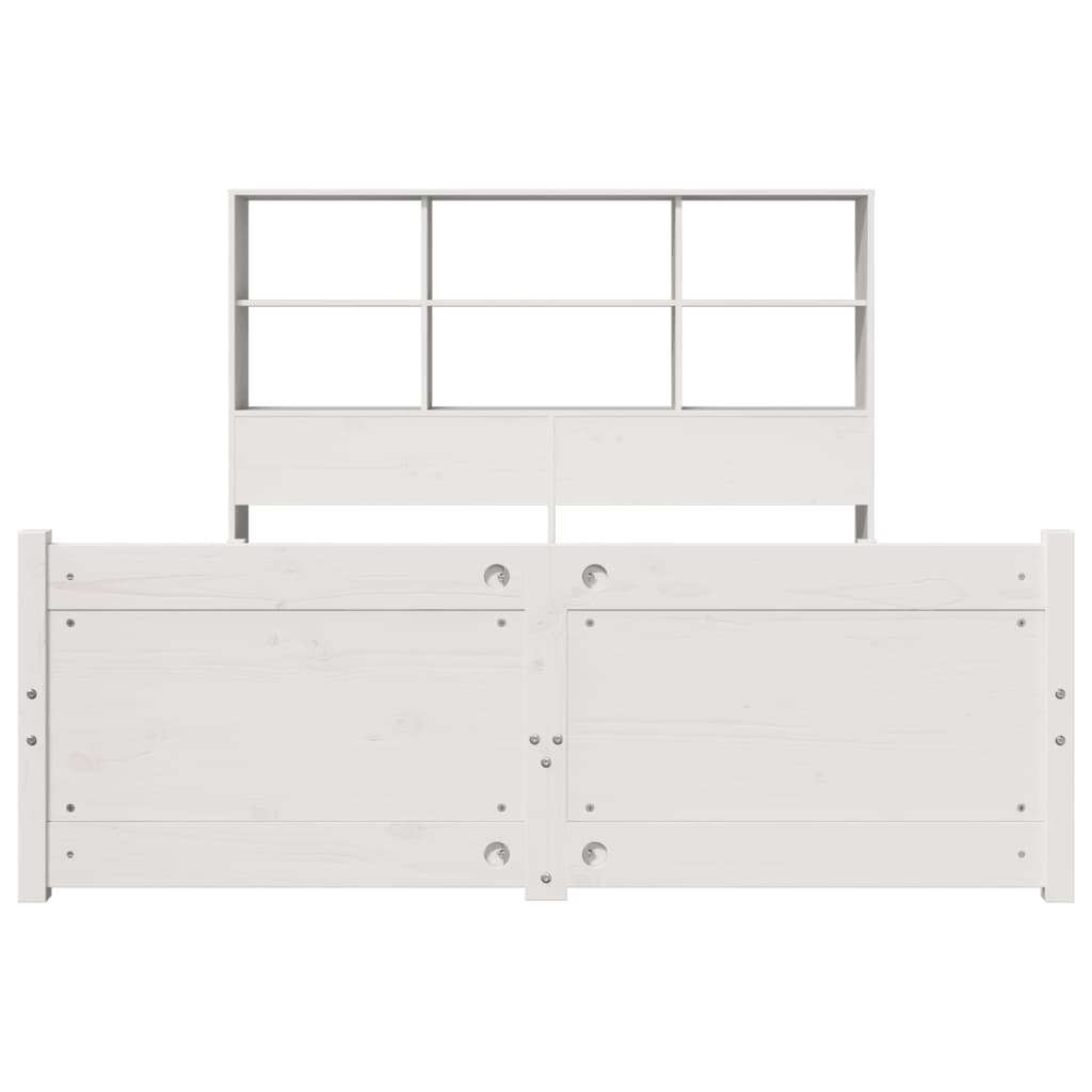 Bed met boekenkast zonder matras grenenhout wit 140x200 cm is nu te koop bij PeponiXL, paradijselijk wonen!