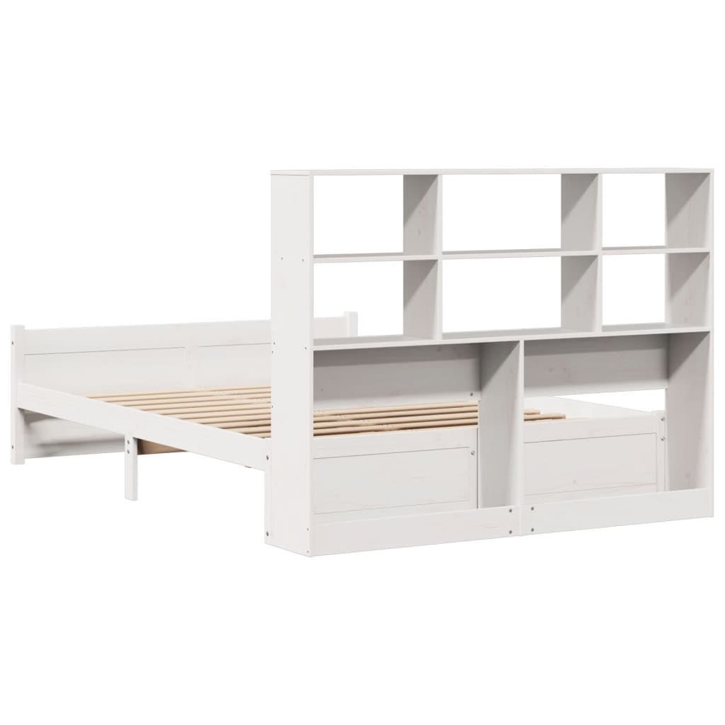 Bed met boekenkast zonder matras grenenhout wit 140x200 cm is nu te koop bij PeponiXL, paradijselijk wonen!
