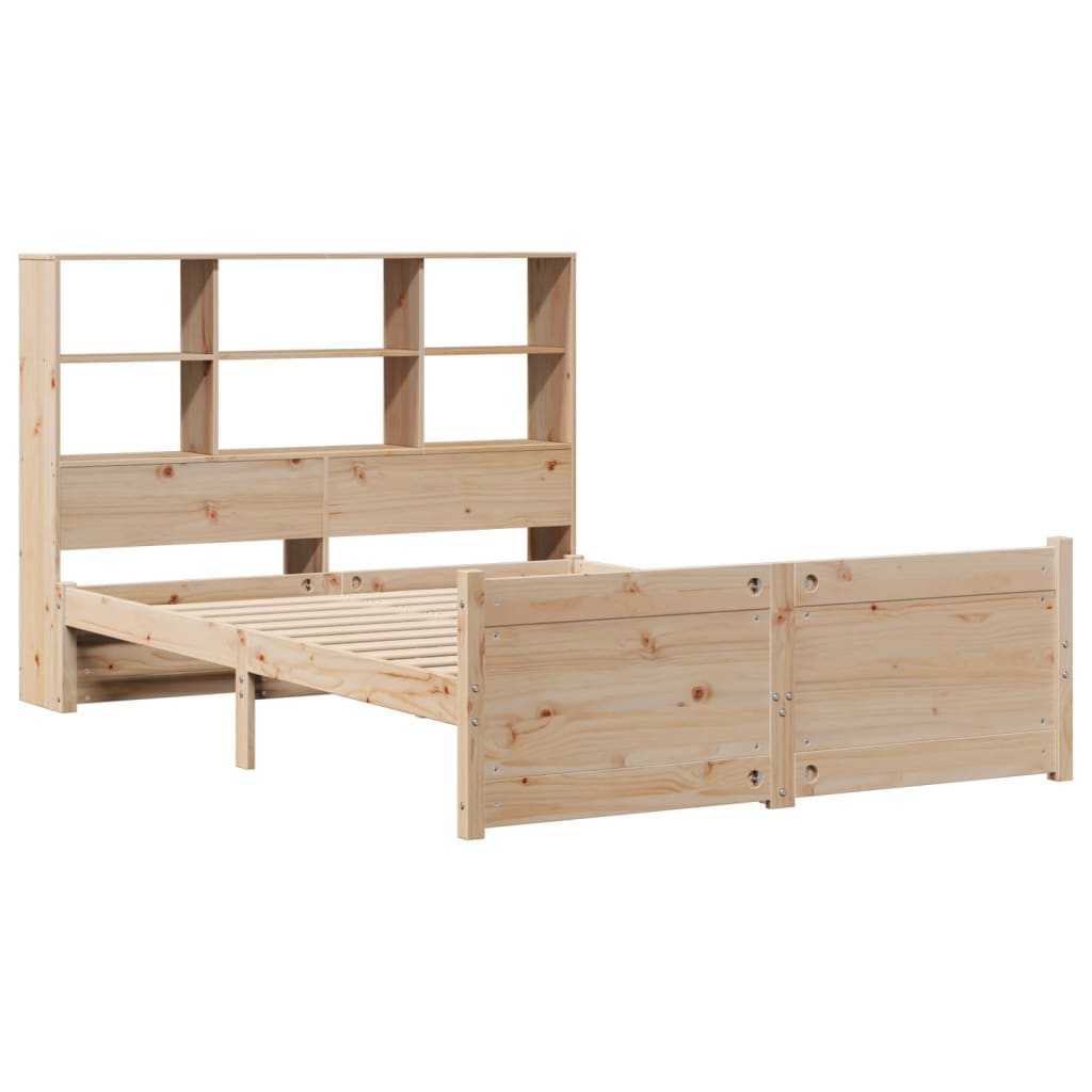 Bed met boekenkast zonder matras massief grenenhout 150x200 cm is nu te koop bij PeponiXL, paradijselijk wonen!