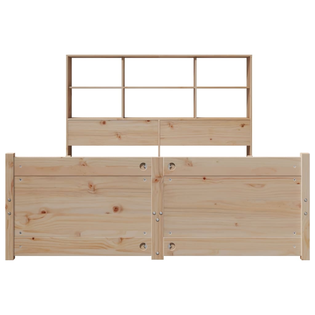 Bed met boekenkast zonder matras massief grenenhout 150x200 cm is nu te koop bij PeponiXL, paradijselijk wonen!