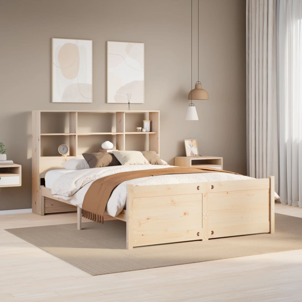 Bed met boekenkast zonder matras massief grenenhout 150x200 cm is nu te koop bij PeponiXL, paradijselijk wonen!