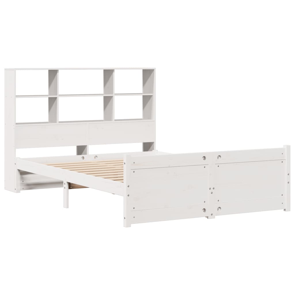 Bed met boekenkast zonder matras grenenhout wit 160x200 cm is nu te koop bij PeponiXL, paradijselijk wonen!