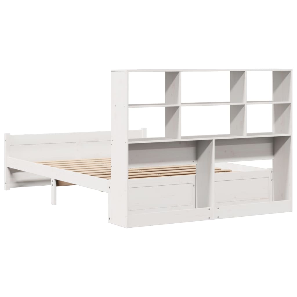 Bed met boekenkast zonder matras grenenhout wit 160x200 cm is nu te koop bij PeponiXL, paradijselijk wonen!