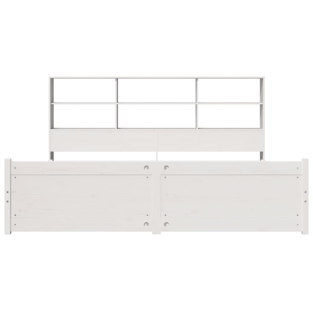 Bed met boekenkast zonder matras grenenhout wit 180x200 cm is nu te koop bij PeponiXL, paradijselijk wonen!