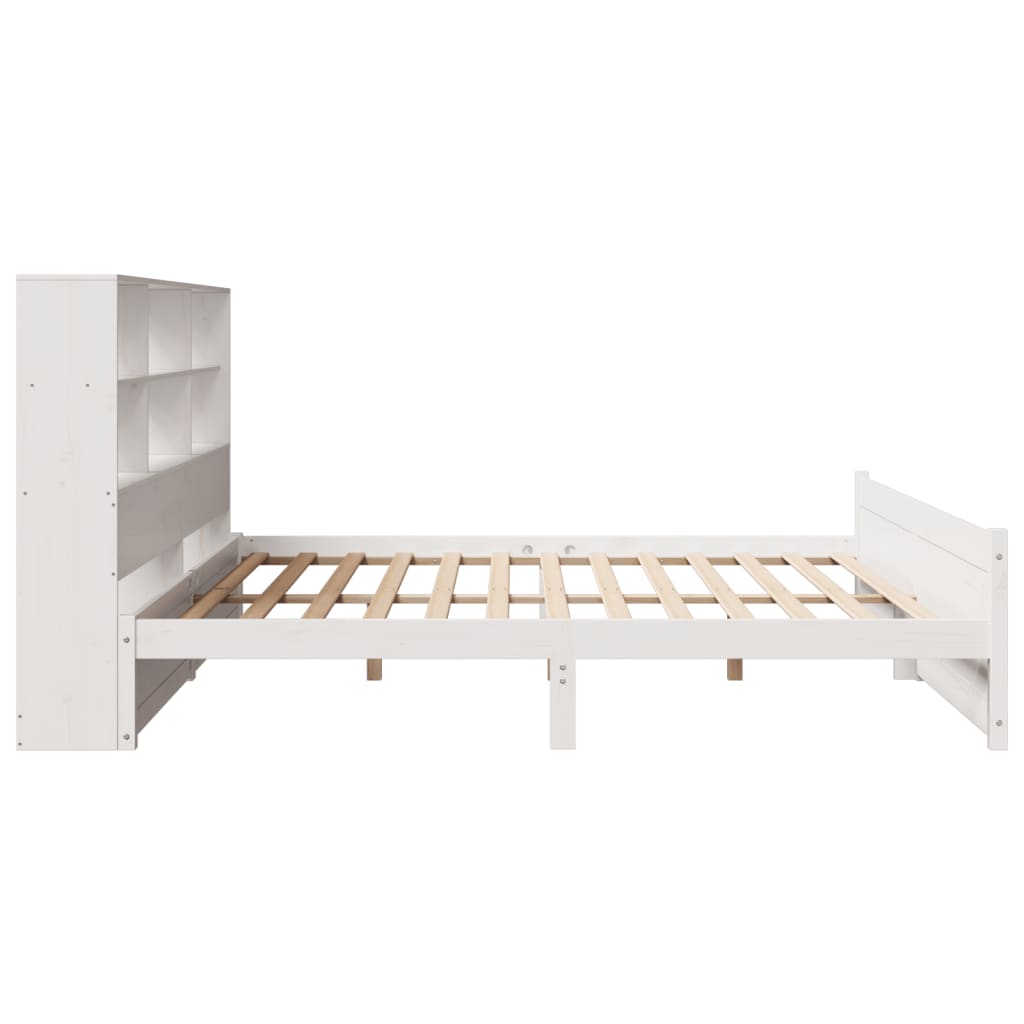 Bed met boekenkast zonder matras grenenhout wit 180x200 cm is nu te koop bij PeponiXL, paradijselijk wonen!