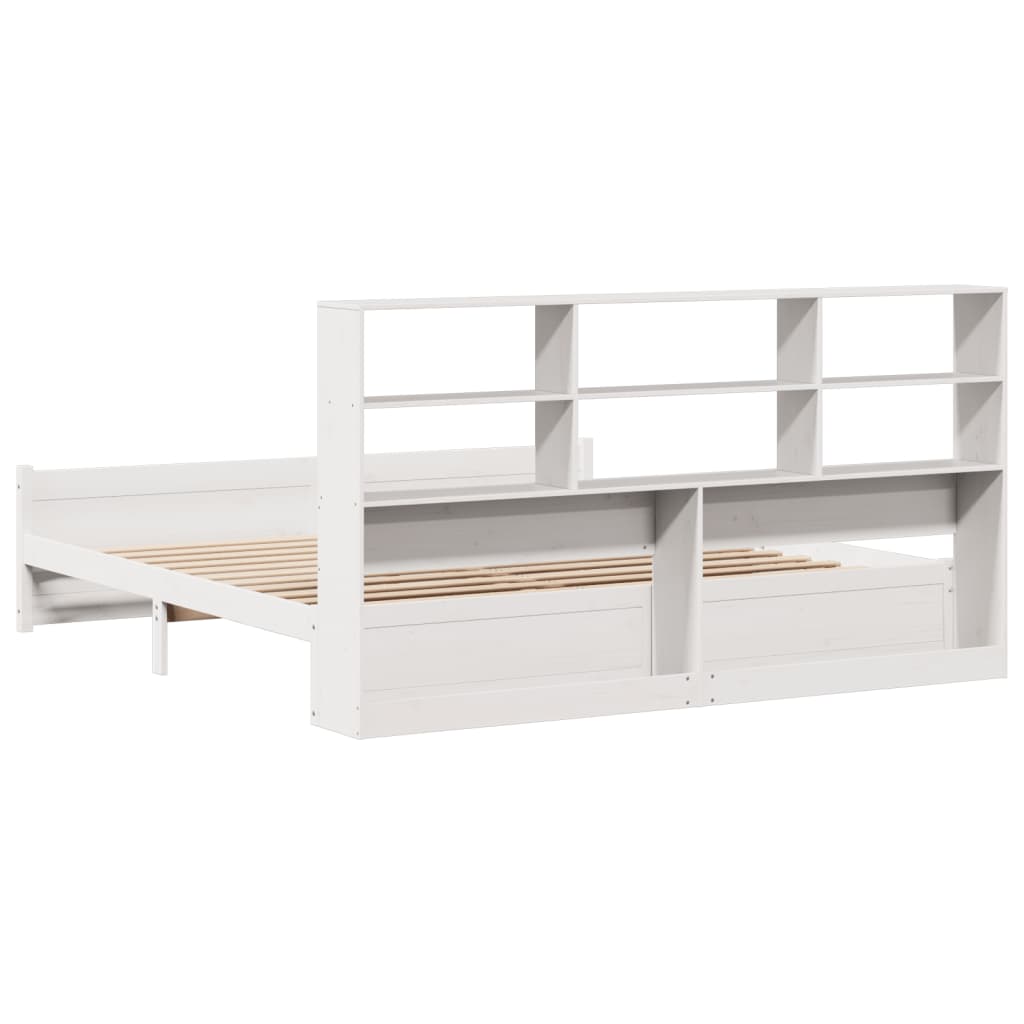 Bed met boekenkast zonder matras grenenhout wit 180x200 cm is nu te koop bij PeponiXL, paradijselijk wonen!