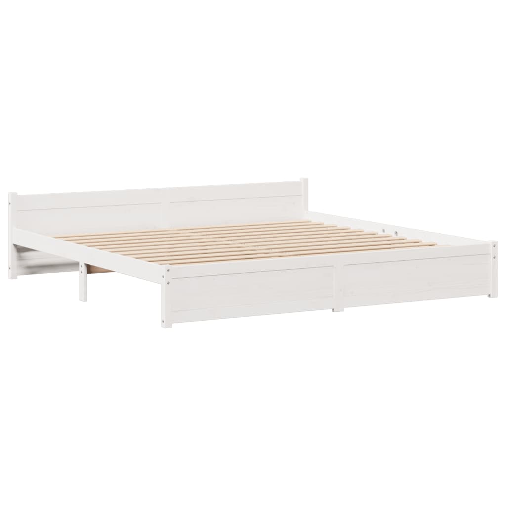 Bed met boekenkast zonder matras grenenhout wit 180x200 cm is nu te koop bij PeponiXL, paradijselijk wonen!