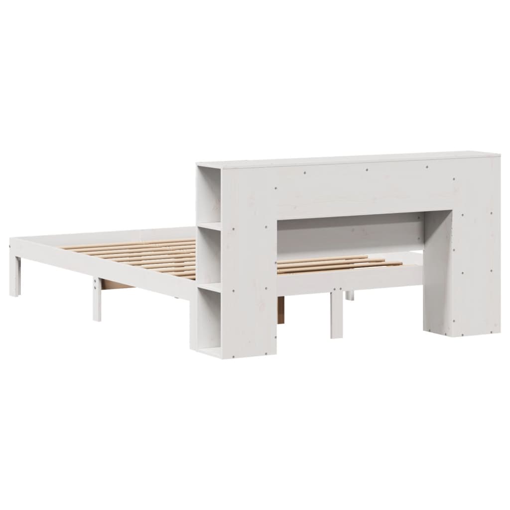 Bed met boekenkast zonder matras grenenhout wit 140x190 cm is nu te koop bij PeponiXL, paradijselijk wonen!