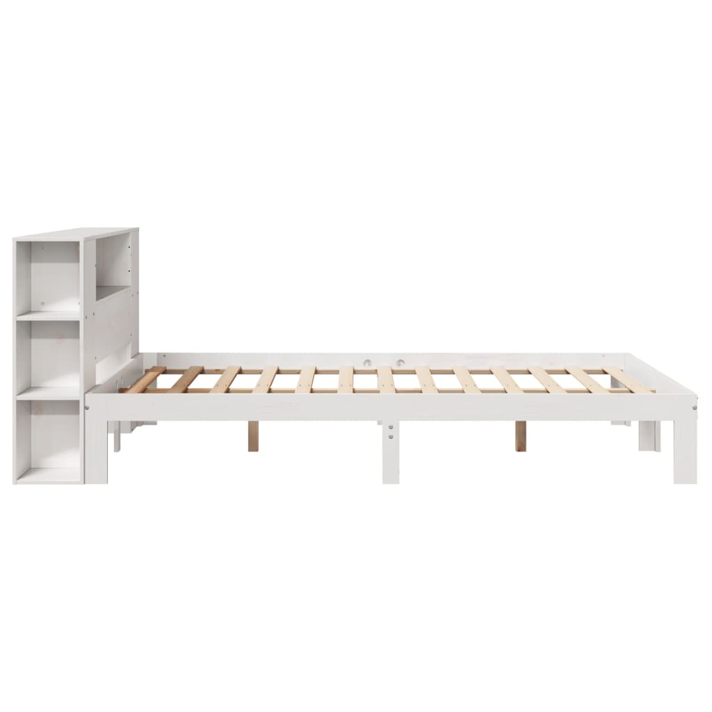 Bed met boekenkast zonder matras grenenhout wit 140x200 cm is nu te koop bij PeponiXL, paradijselijk wonen!