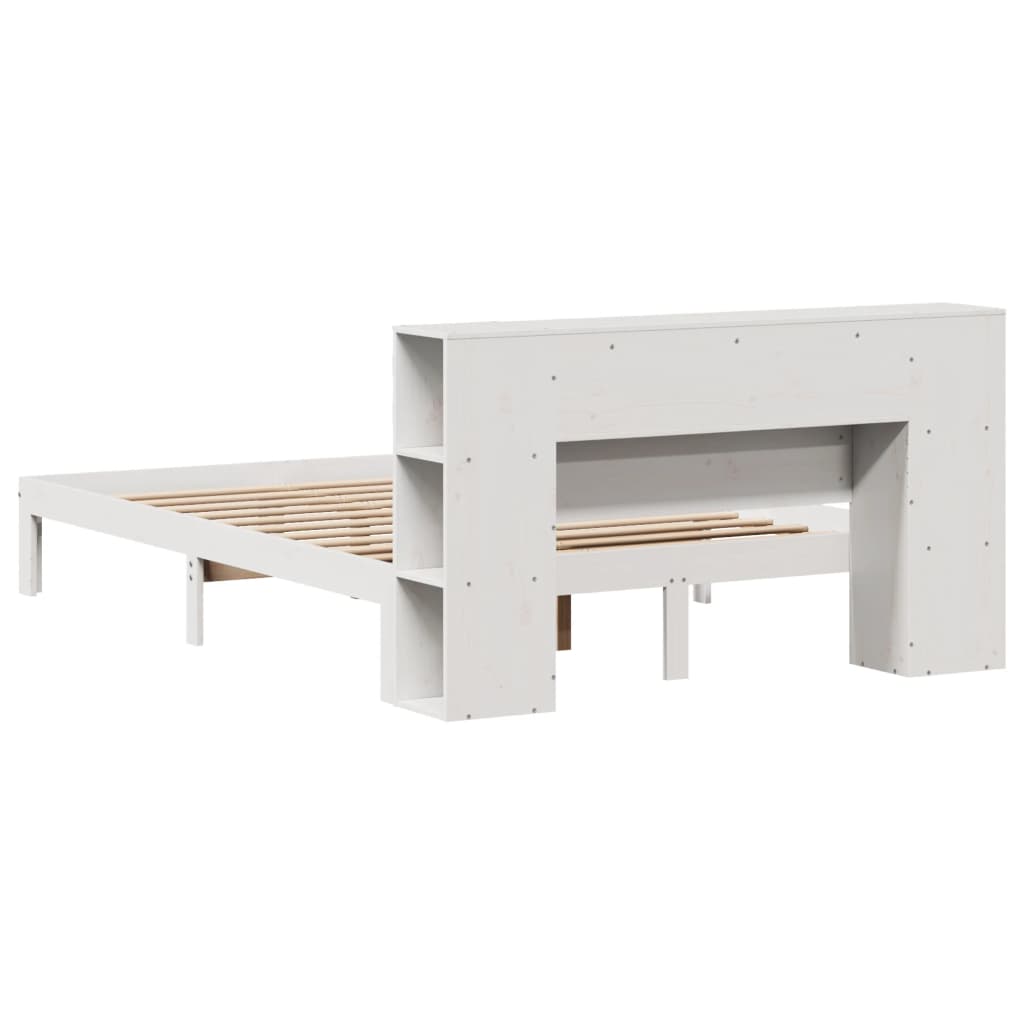 Bed met boekenkast zonder matras grenenhout wit 160x200 cm is nu te koop bij PeponiXL, paradijselijk wonen!