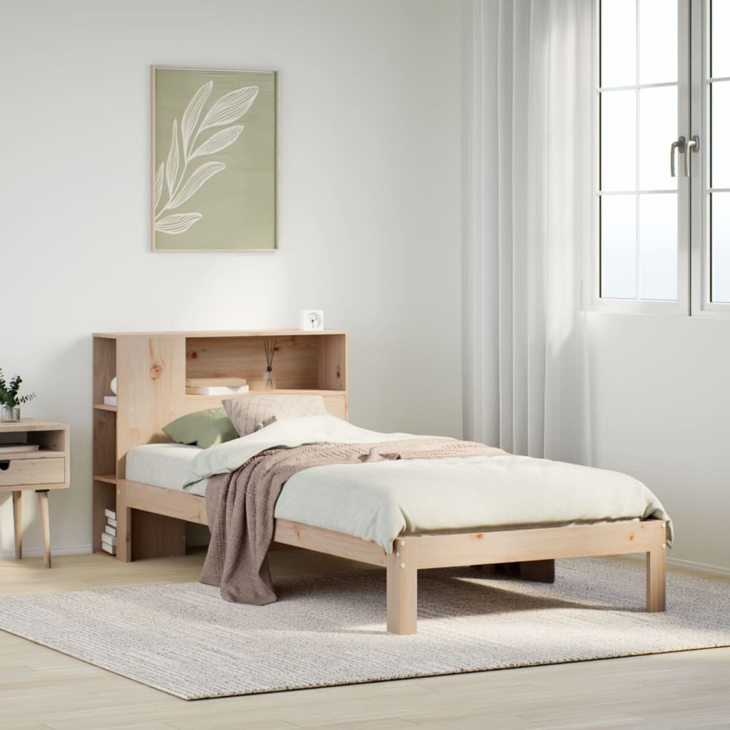 Bed met boekenkast zonder matras massief grenenhout 75x190 cm is nu te koop bij PeponiXL, paradijselijk wonen!