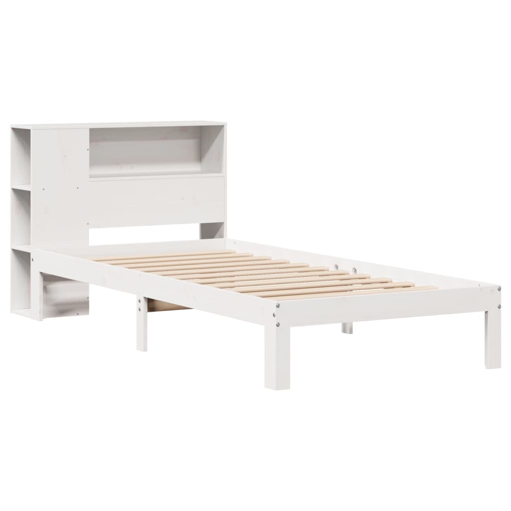 Bed met boekenkast zonder matras grenenhout wit 75x190 cm is nu te koop bij PeponiXL, paradijselijk wonen!