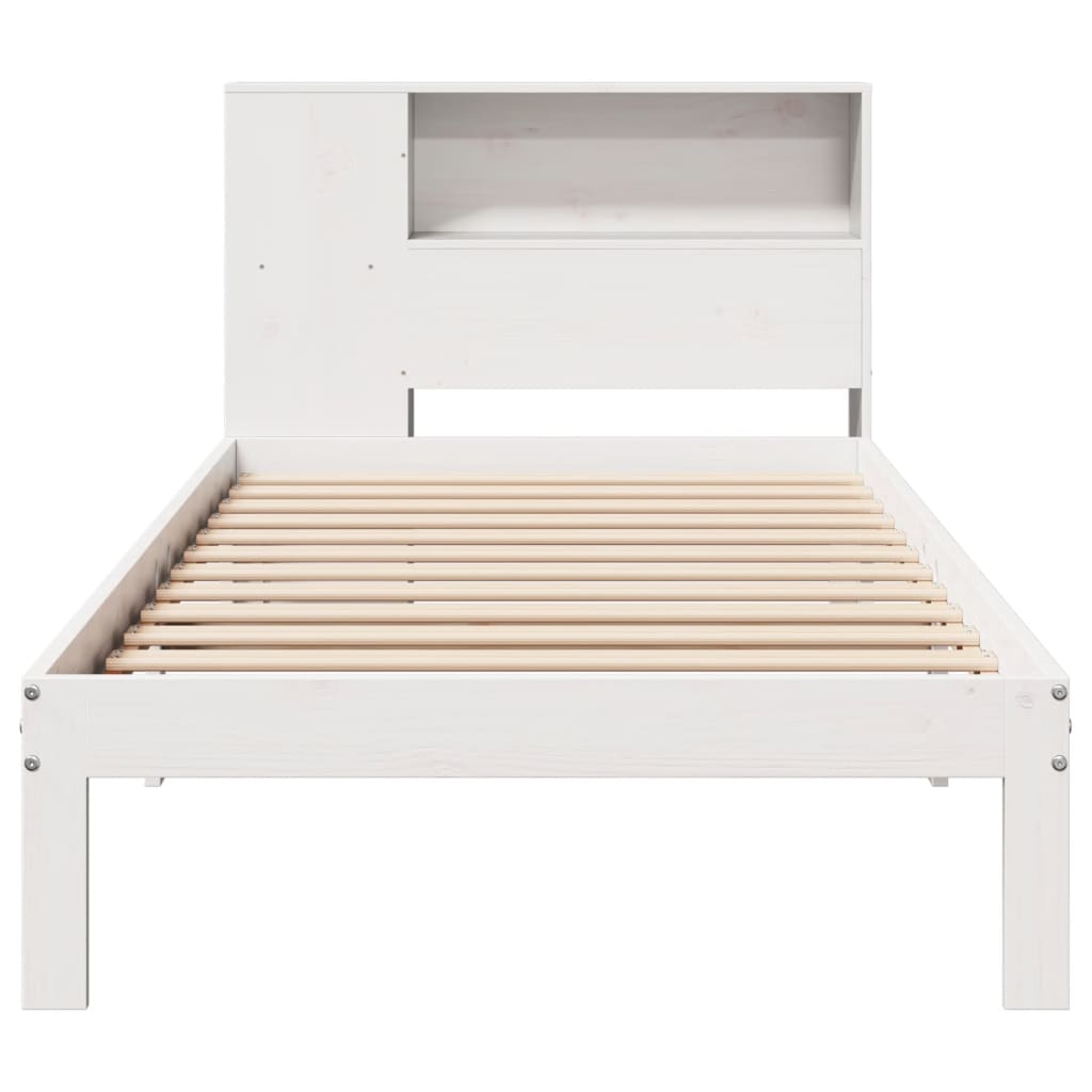 Bed met boekenkast zonder matras grenenhout wit 75x190 cm is nu te koop bij PeponiXL, paradijselijk wonen!