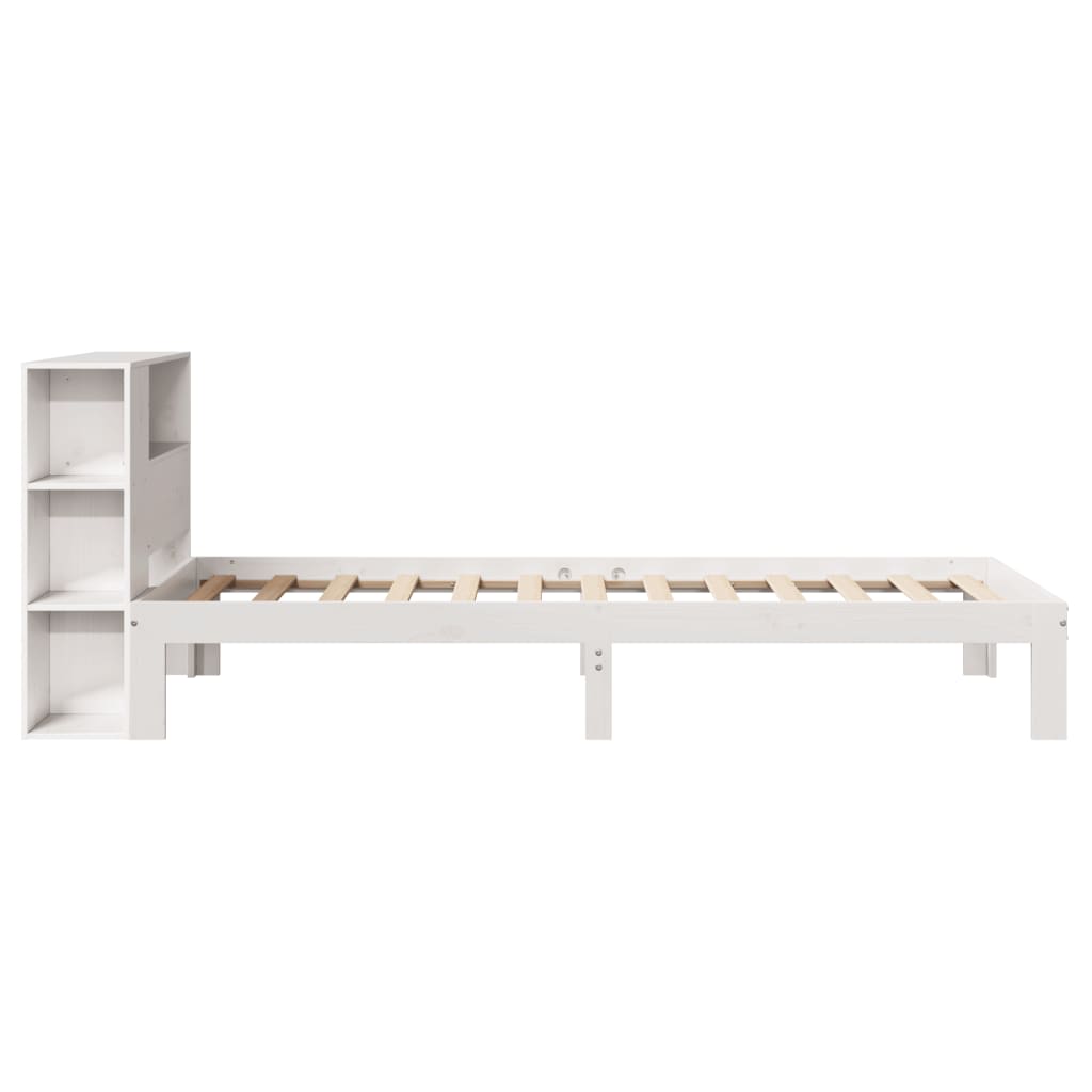 Bed met boekenkast zonder matras grenenhout wit 75x190 cm is nu te koop bij PeponiXL, paradijselijk wonen!
