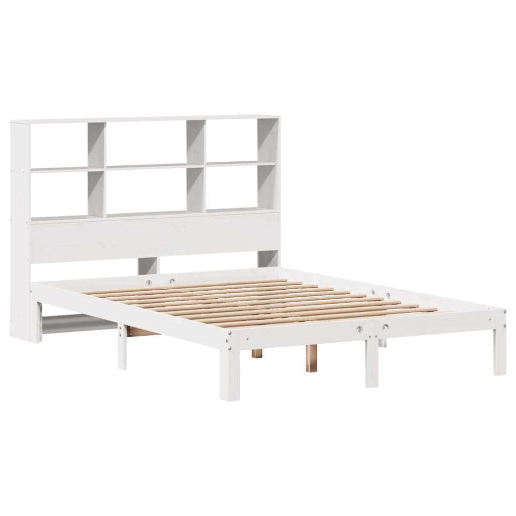 Bed met boekenkast zonder matras grenenhout wit 140x200 cm is nu te koop bij PeponiXL, paradijselijk wonen!