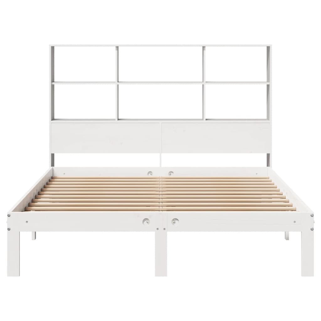 Bed met boekenkast zonder matras grenenhout wit 160x200 cm is nu te koop bij PeponiXL, paradijselijk wonen!