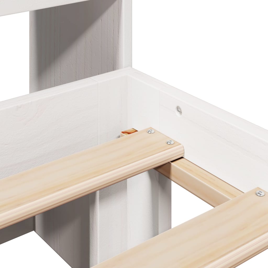 Bed met boekenkast zonder matras grenenhout wit 160x200 cm is nu te koop bij PeponiXL, paradijselijk wonen!