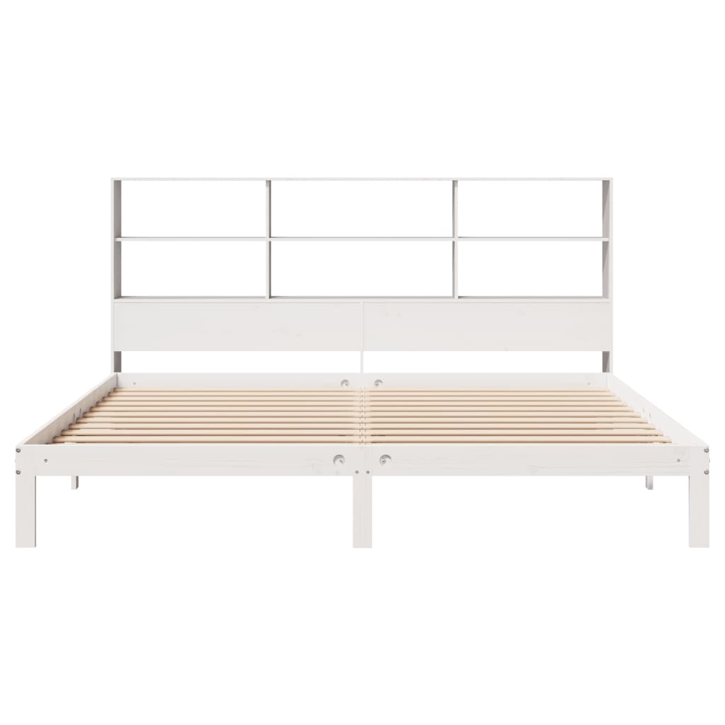 Bed met boekenkast zonder matras grenenhout wit 180x200 cm is nu te koop bij PeponiXL, paradijselijk wonen!