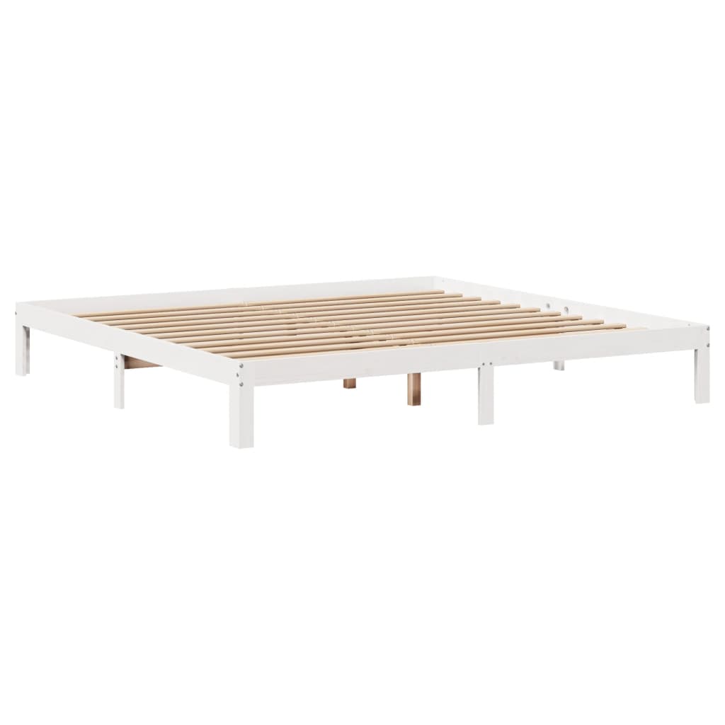Bed met boekenkast zonder matras grenenhout wit 180x200 cm is nu te koop bij PeponiXL, paradijselijk wonen!