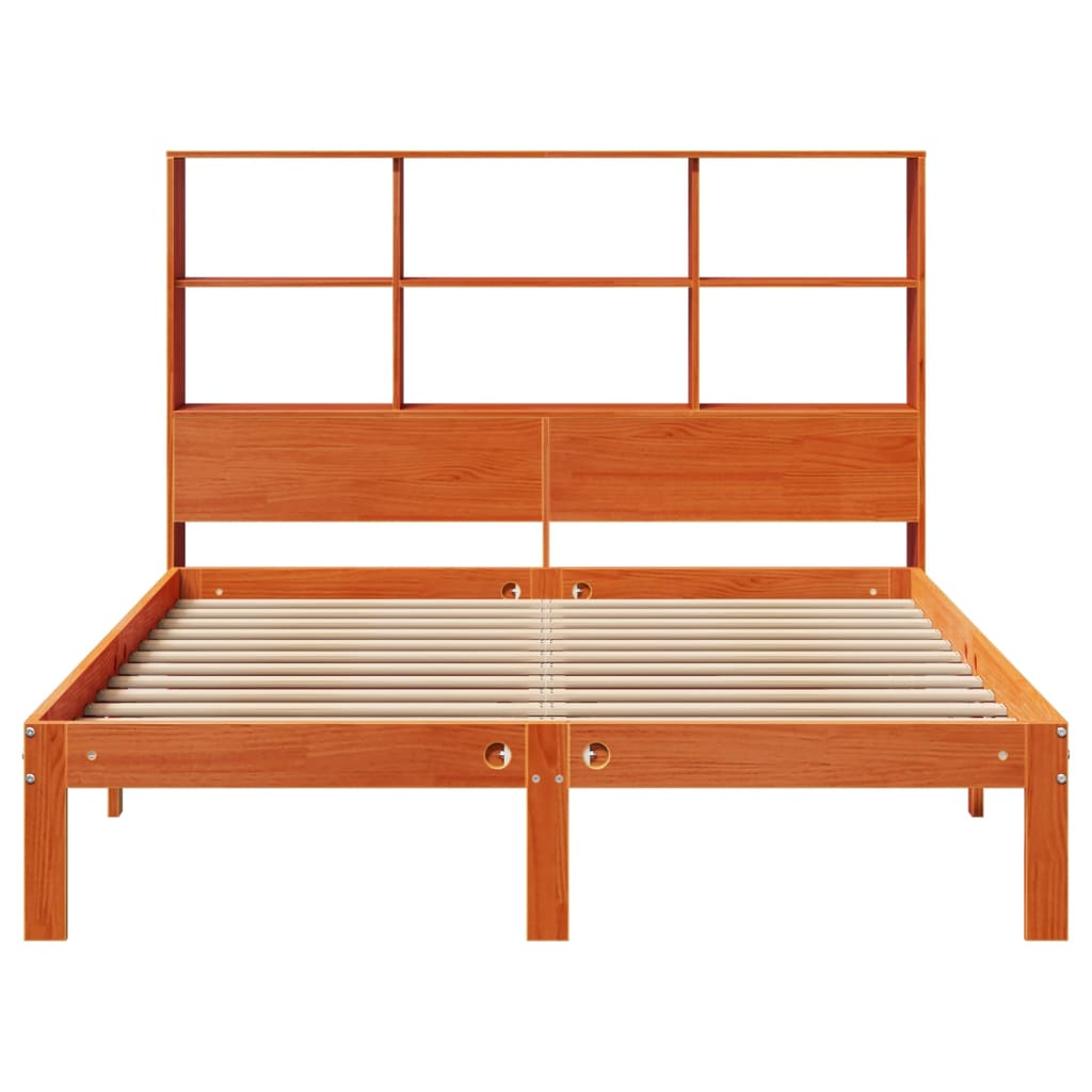 Bed met boekenkast zonder matras grenenhout wasbruin 140x190 cm is nu te koop bij PeponiXL, paradijselijk wonen!